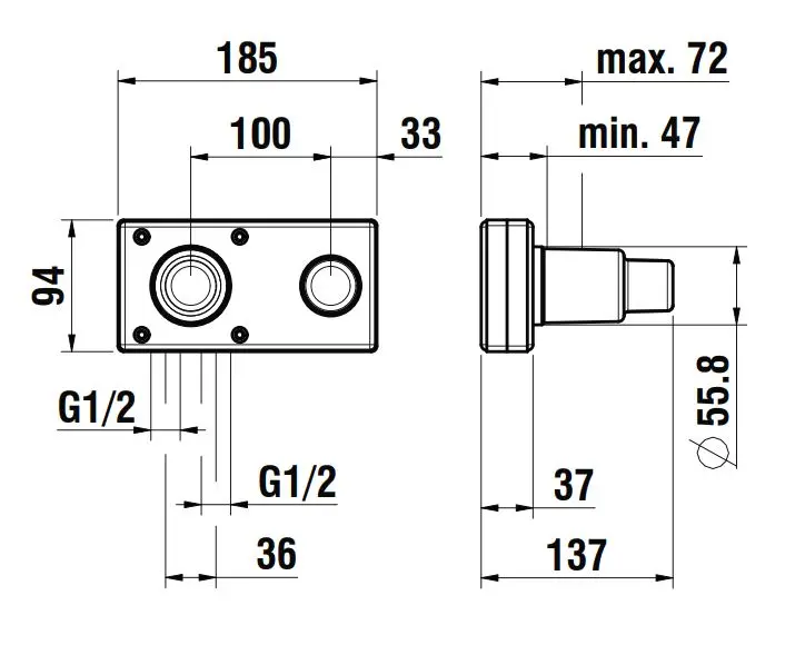 Laufen - Concealed Bodies - Alaptest - HF574047000000 – 2. kép