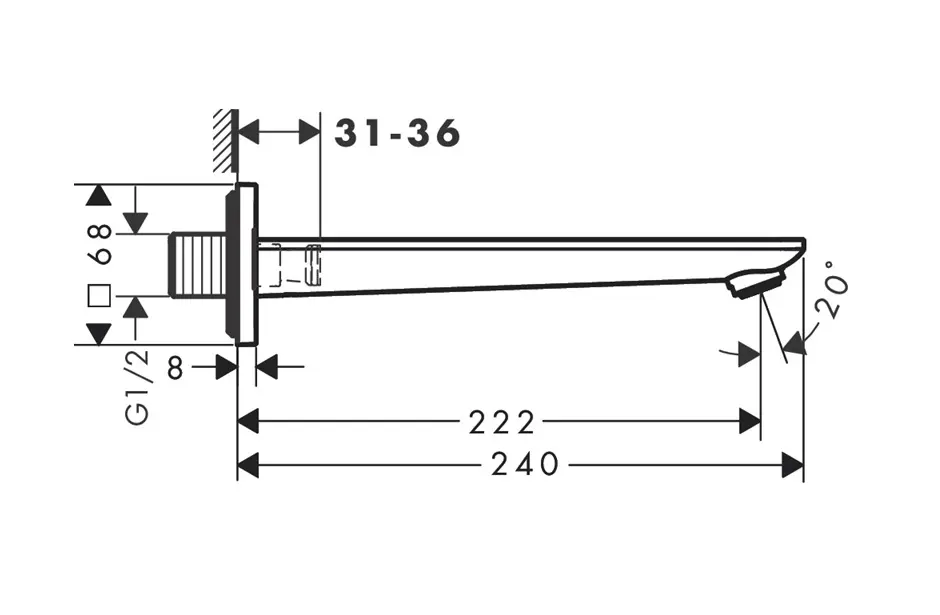 Axor - Citterio C - Kádkifolyó - 49410000 – 2. kép