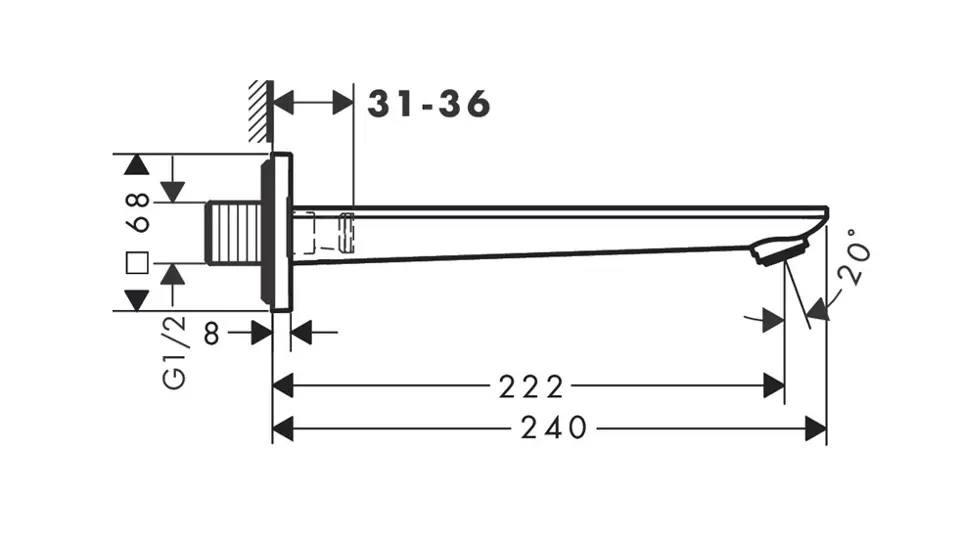 Axor - Citterio C - Kádkifolyó - 49410820 – 2. kép