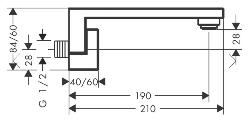 Axor - Edge - Kádkifolyó - 46411000 – 2. kép