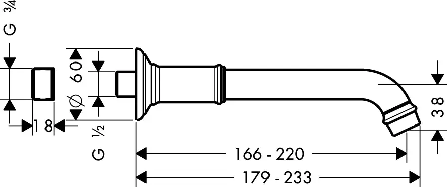 Axor - Montreux - Kádkifolyó - 16541820 – 2. kép