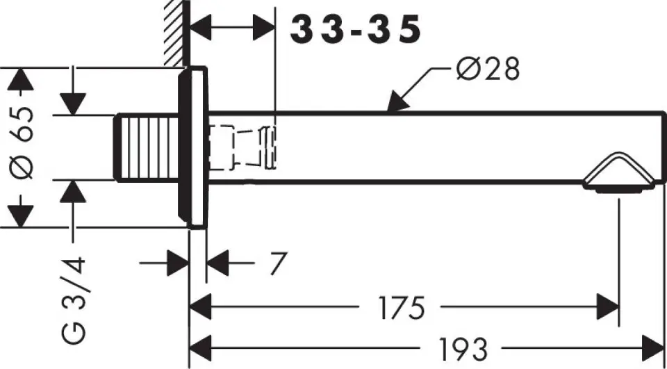 Axor - Uno - Kádkifolyó - 45410000 – 2. kép