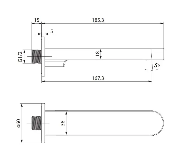 Cersanit - Inverto - Kádkifolyó - S951-557 – 2. kép