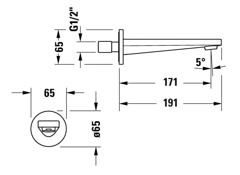 Duravit - Tulum - Kádkifolyó - TU5240010010 – 2. kép