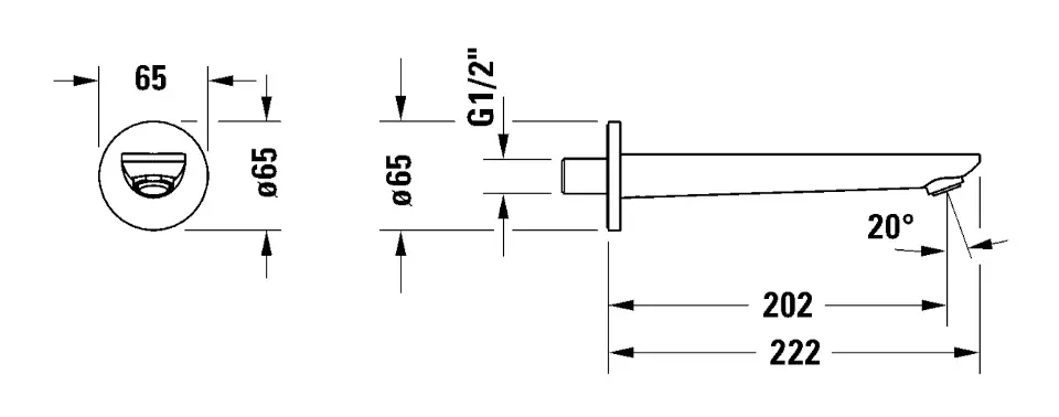 Duravit - Wave - Kádkifolyó - WA5240010046 – 2. kép