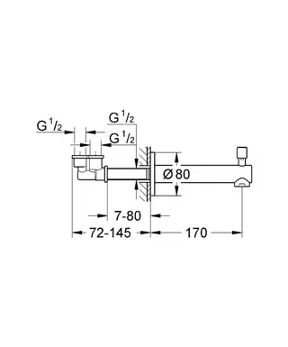 Grohe - Concetto - Kádkifolyó - 13281001 – 2. kép