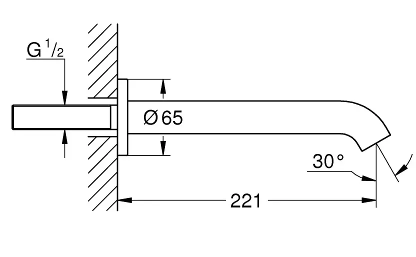 Grohe - Essence New - Kádkifolyó - 13449GL1 – 2. kép