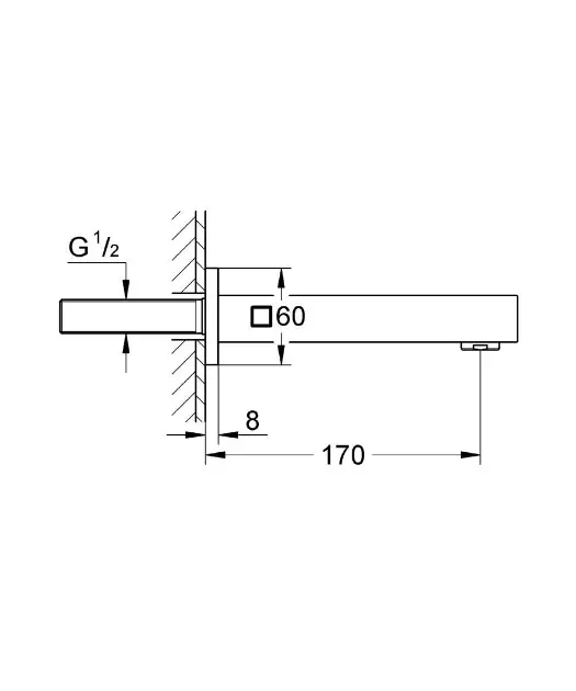 Grohe - Eurocube - Kádkifolyó - 13303000 – 2. kép