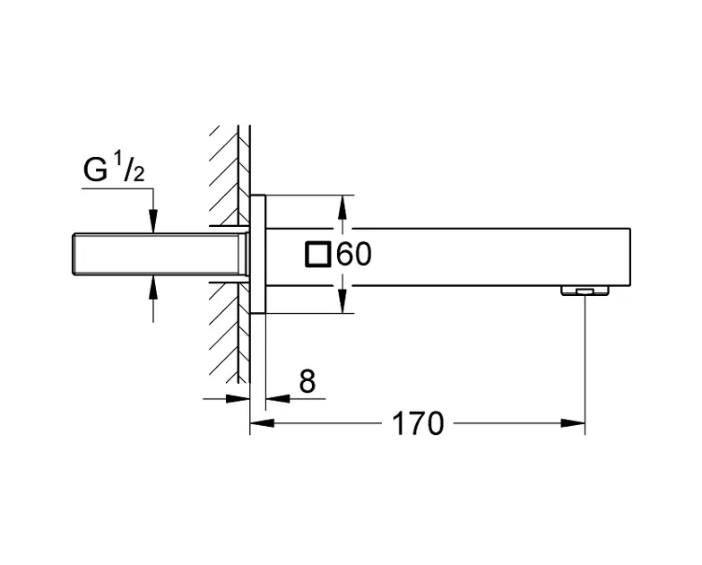 Grohe - Eurocube - Kádkifolyó - 13303AL0 – 2. kép