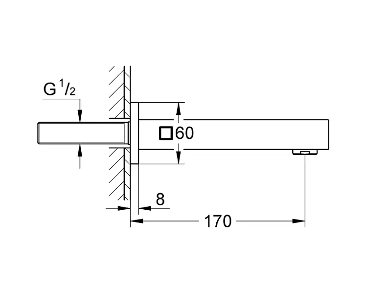 Grohe - Eurocube - Kádkifolyó - 13303DC0 – 2. kép