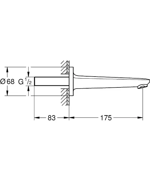 Grohe - Euroeco - Kádkifolyó - 13471001 – 2. kép