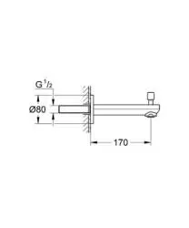 Grohe - Eurosmart Cosmopolitan - Kádkifolyó - 13262000 – 2. kép