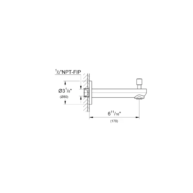 Grohe - Eurosmart Cosmopolitan - Kádkifolyó - 13273000 – 2. kép