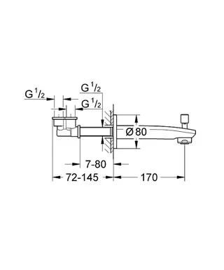 Grohe - Eurostyle Cosmopolitan - Kádkifolyó - 13277002 – 2. kép