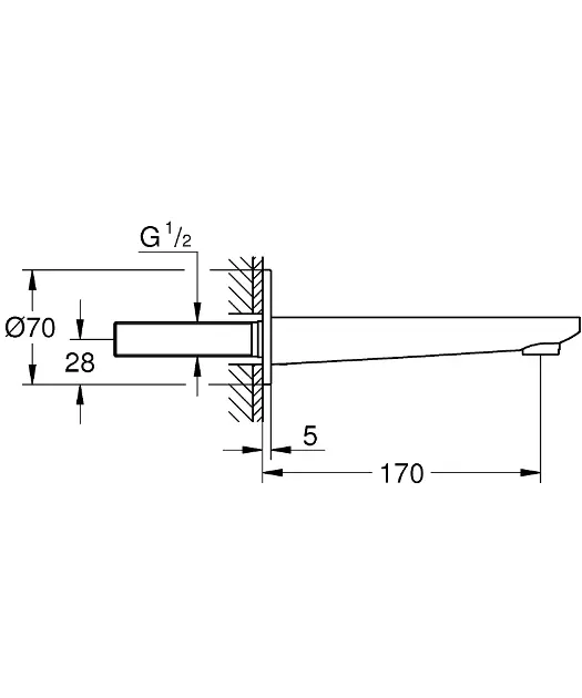Grohe - Lineare - Kádkifolyó - 13383DC1 – 2. kép