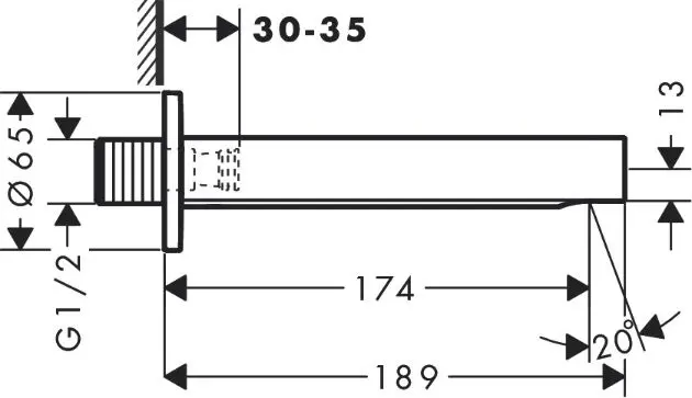 Hansgrohe - Finoris - Kádkifolyó - 76410340 – 2. kép