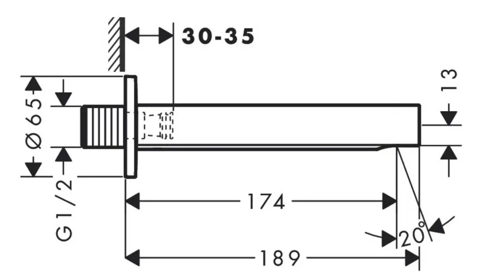 Hansgrohe - Finoris - Kádkifolyó - 76410700 – 2. kép