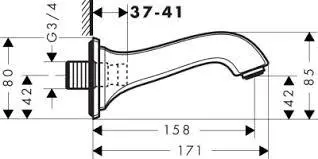 Hansgrohe - Metropol Classic - Kádkifolyó - 13425000 – 2. kép