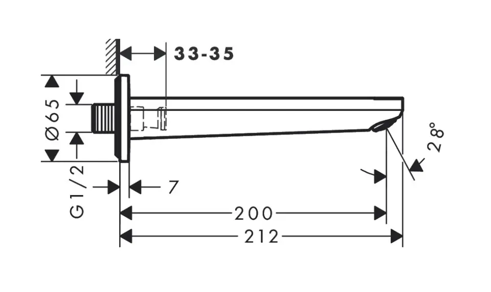 Hansgrohe - Rebris E - Kádkifolyó - 72431670 – 2. kép