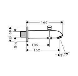 Hansgrohe - Talis S2 - Kádkifolyó - 13423000 – 2. kép