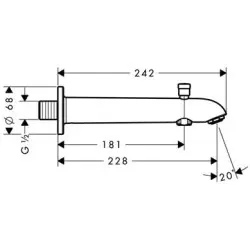 Hansgrohe - Talis S2 - Kádkifolyó - 13424000 – 2. kép