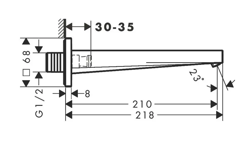 Hansgrohe - Tecturis E - Kádkifolyó - 73410670 – 2. kép