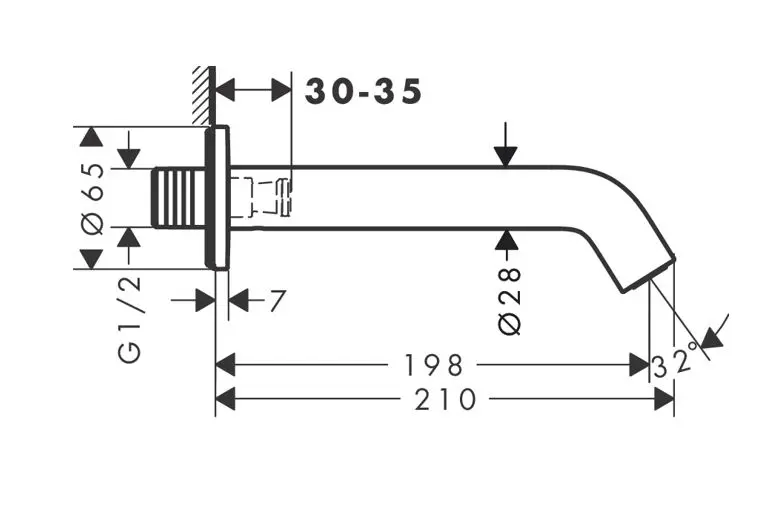 Hansgrohe - Tecturis S - Kádkifolyó - 73411000 – 2. kép