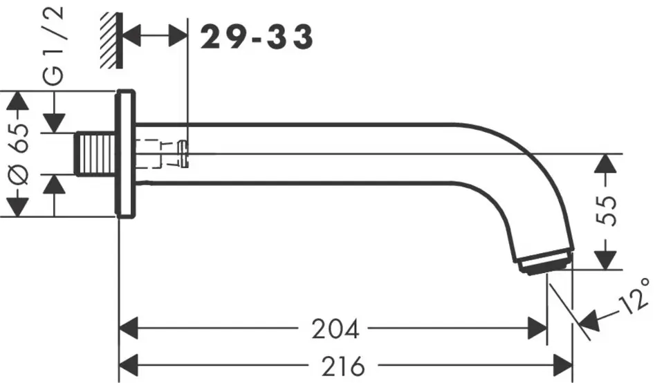 Hansgrohe - Vernis Blend - Kádkifolyó - 71420670 – 2. kép