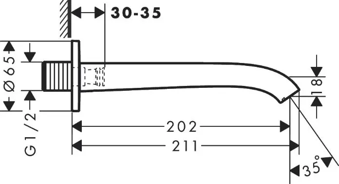 Hansgrohe - Vivenis - Kádkifolyó - 75410140 – 2. kép