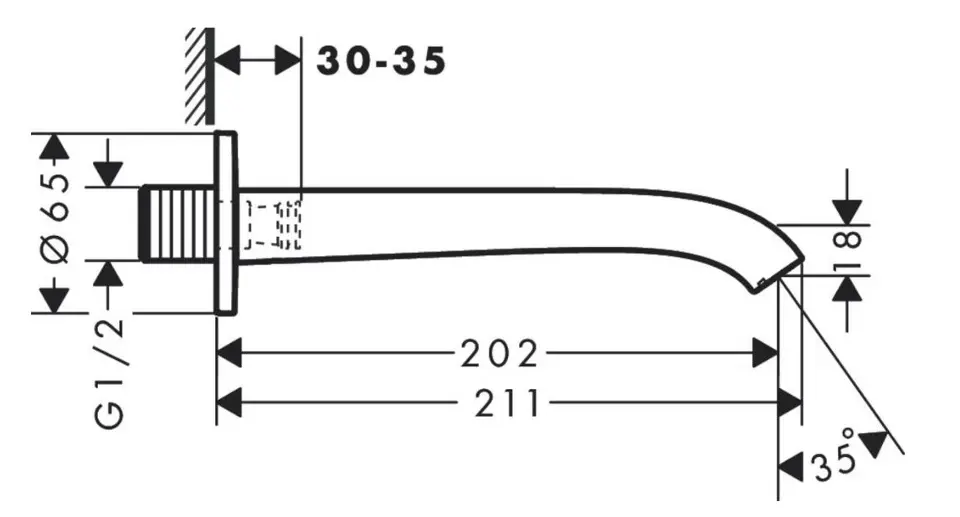 Hansgrohe - Vivenis - Kádkifolyó - 75410670 – 2. kép