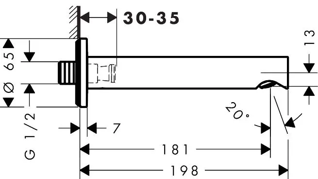 Hansgrohe - Zesis S - Kádkifolyó - 74410000 – 2. kép
