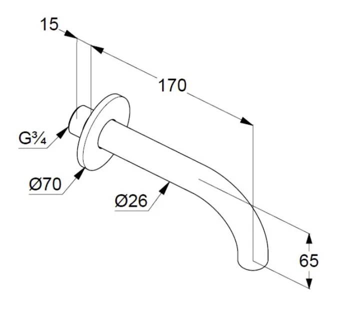 Kludi - Bozz - Kádkifolyó - 3850505 – 2. kép
