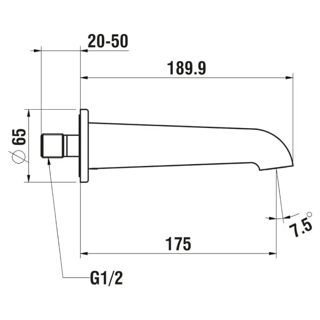 Laufen - Pure - Kádkifolyó - HF901771100000 – 2. kép