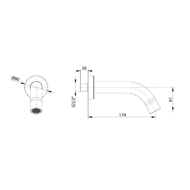 Sapho - Spouts - Kádkifolyó - BO519 – 2. kép