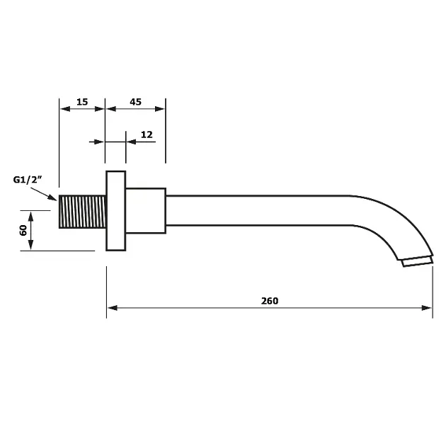 Sapho - Spouts - Kádkifolyó - CR260CRO – 2. kép