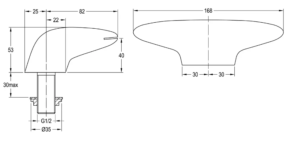 Sapho - Taps - Kádkifolyó - 48B100 – 2. kép