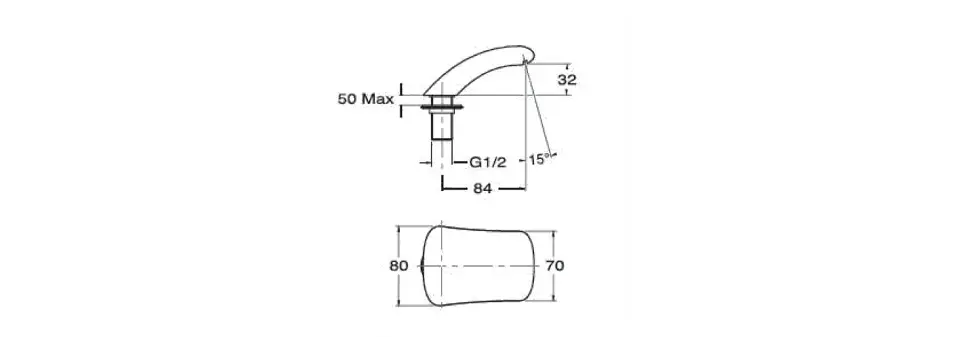 Sapho - Taps - Kádkifolyó - BD31051 – 2. kép