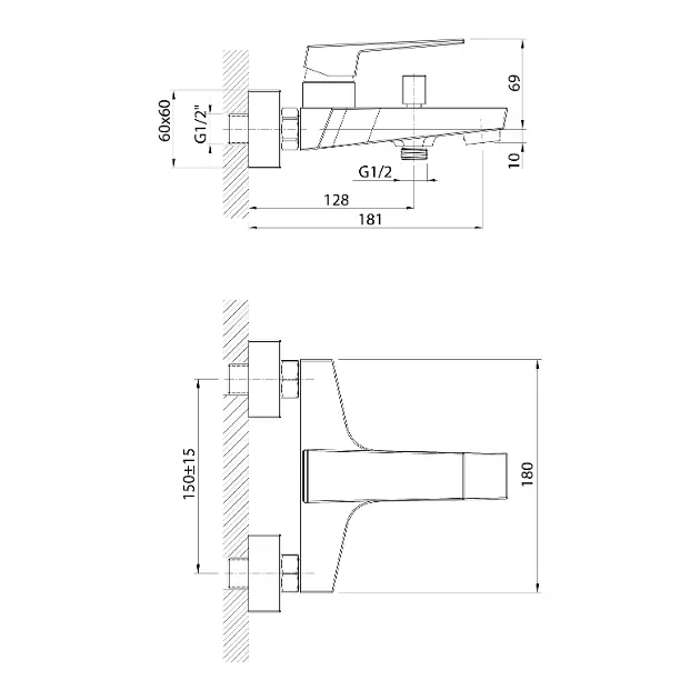 Aqualine - Ritmo - Kádtöltő csaptelep - RT010 – 2. kép