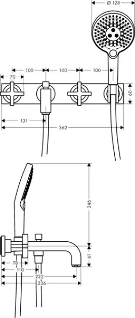 Axor - Citterio - Kádtöltő csaptelep - 39441000 – 2. kép