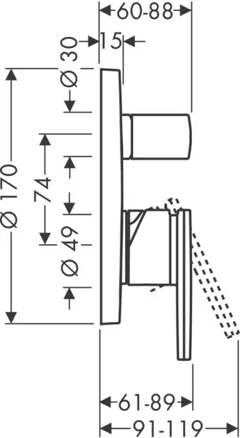 Axor - Citterio - Kádtöltő csaptelep - 39455000 – 2. kép