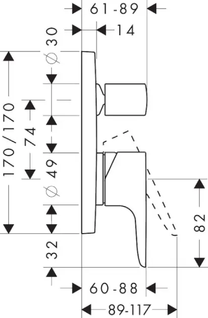 Axor - Citterio M - Kádtöltő csaptelep - 34425000 – 2. kép