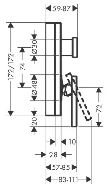 Axor - Edge - Kádtöltő csaptelep - 46421000 – 2. kép