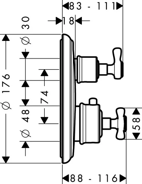 Axor - Montreux - Kádtöltő csaptelep - 16820000 – 2. kép