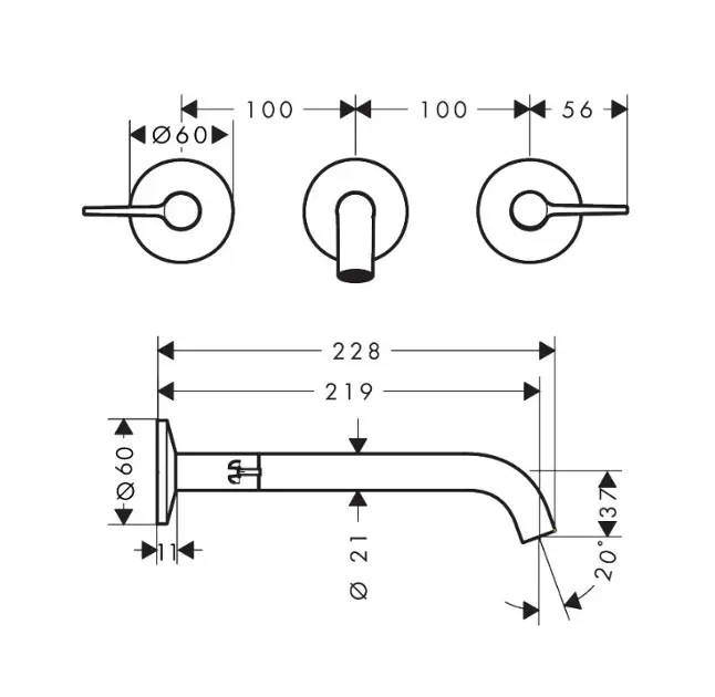 Axor - One - Kádtöltő csaptelep - 48431140 – 2. kép