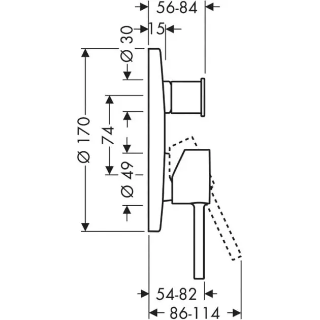 Axor - Starck - Kádtöltő csaptelep - 10418000 – 2. kép