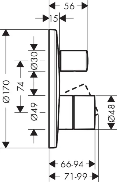 Axor - Uno - Kádtöltő csaptelep - 45405820 – 2. kép