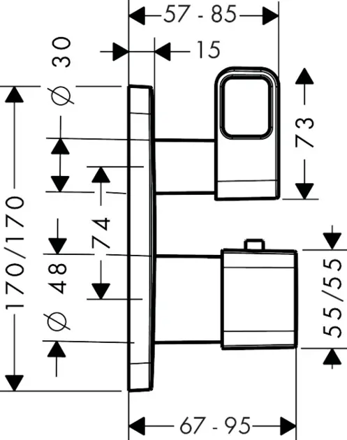 Axor - Urquiola - Kádtöltő csaptelep - 11733000 – 2. kép