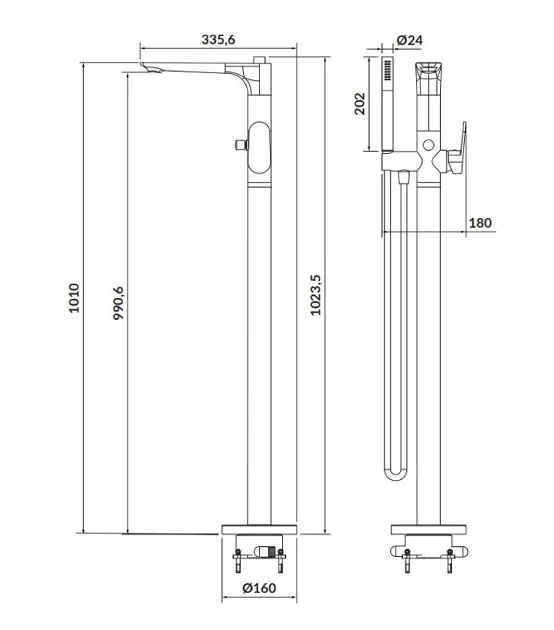 Cersanit - Crea - Kádtöltő csaptelep - S951-306 – 2. kép