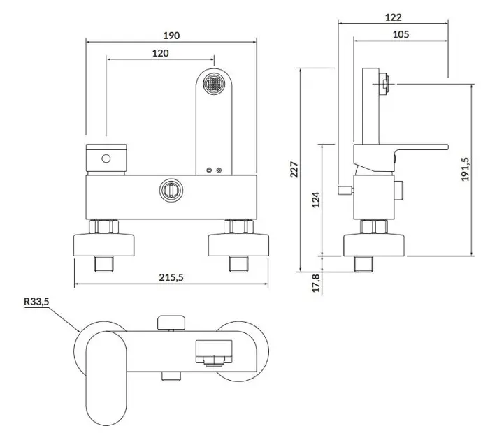 Cersanit - Crea - Kádtöltő csaptelep - S951-307 – 2. kép