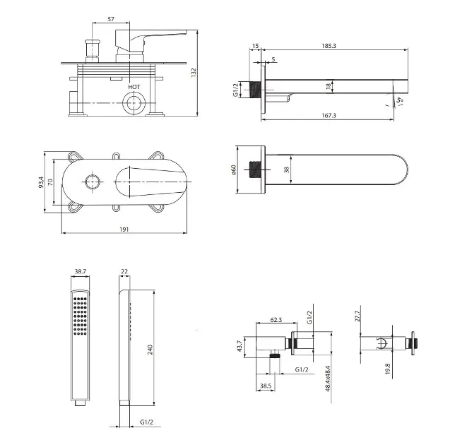 Cersanit - Inverto - Kádtöltő csaptelep - S952-043 – 2. kép